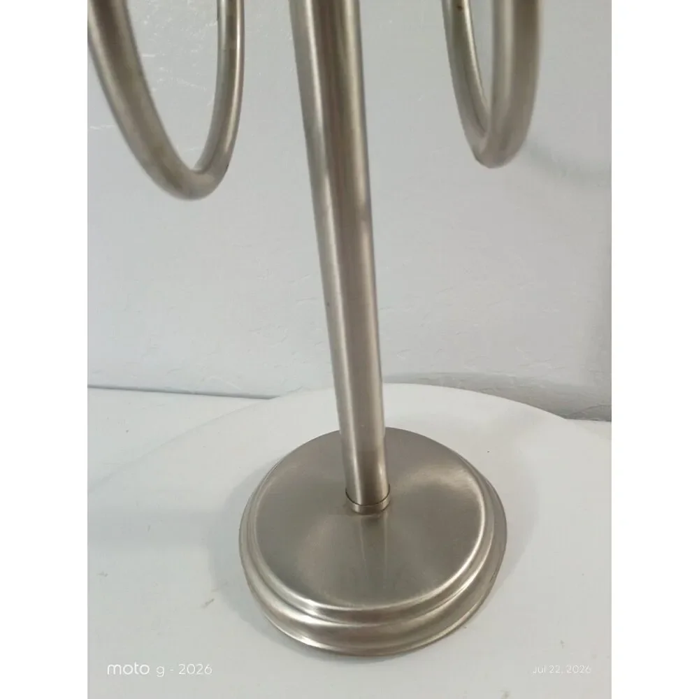 Vintage Silver Wire Tabletop Hand Towel Stand Holder
